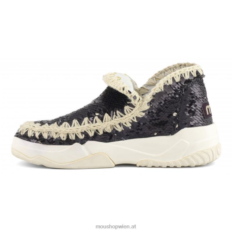 Frauen Eskimo-Sneaker mit Pailletten Mou P660X71 Pailletten schwarz