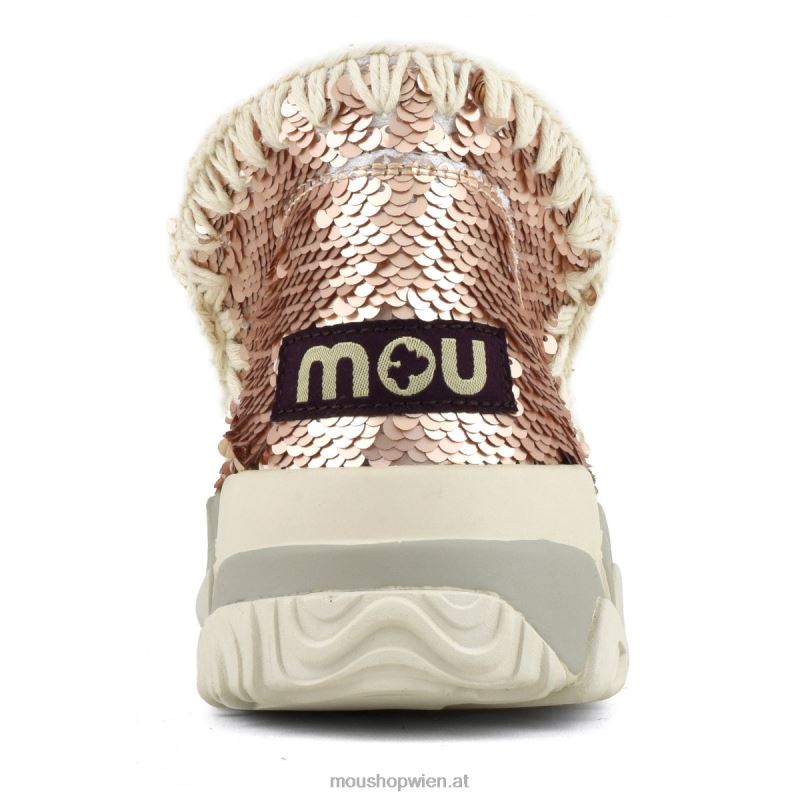Frauen Eskimo-Sneaker mit Pailletten Mou P660X72 Pailletten Roségold – Logo Gold
