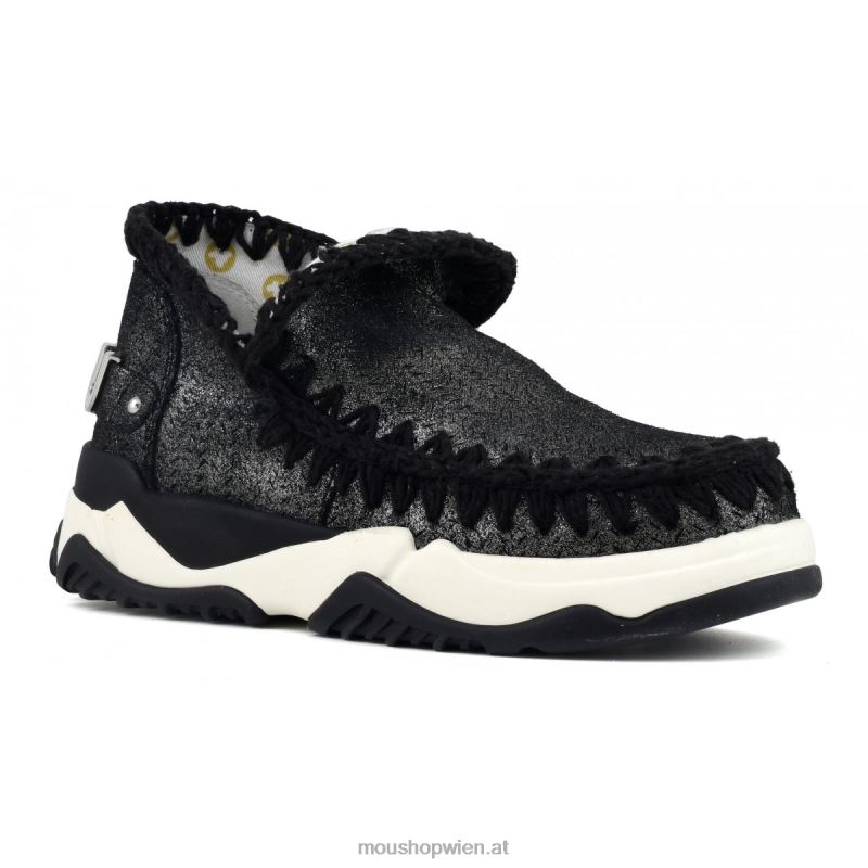 Frauen Eskimo Trainer Microglitter Mou P660X73 Mikroglitter schwarz