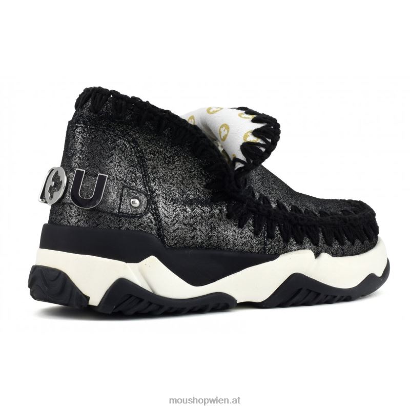 Frauen Eskimo Trainer Microglitter Mou P660X73 Mikroglitter schwarz