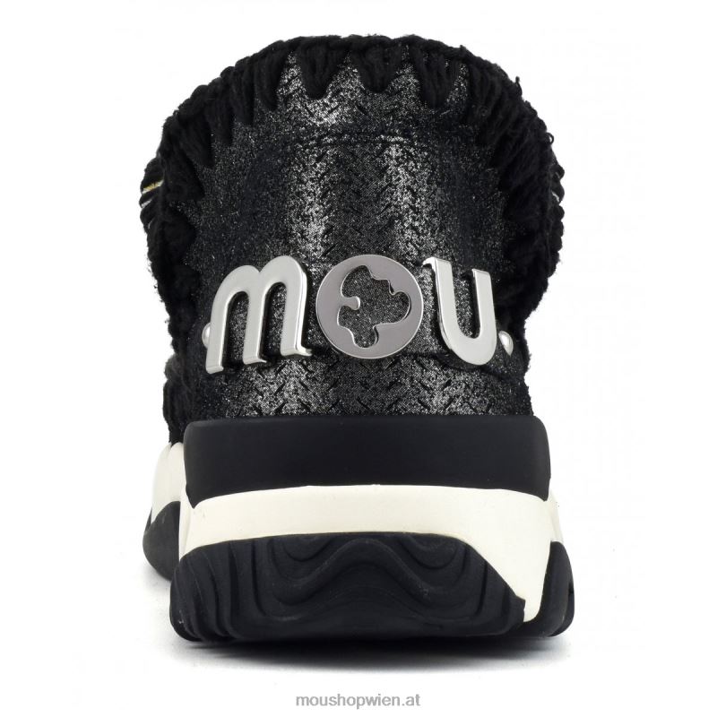 Frauen Eskimo Trainer Microglitter Mou P660X73 Mikroglitter schwarz