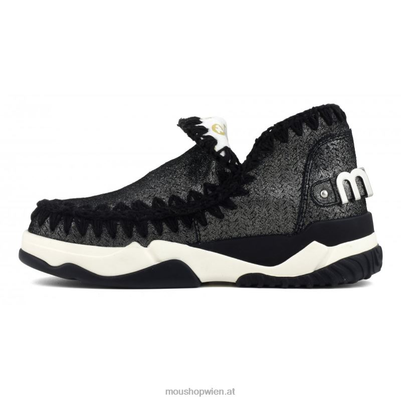 Frauen Eskimo Trainer Microglitter Mou P660X73 Mikroglitter schwarz