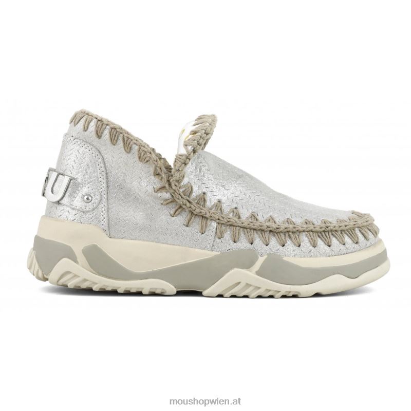 Frauen Eskimo Trainer Microglitter Mou P660X74 Mikroglitter Elefantengrau