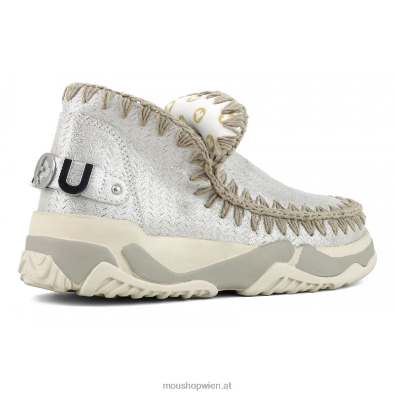 Frauen Eskimo Trainer Microglitter Mou P660X74 Mikroglitter Elefantengrau