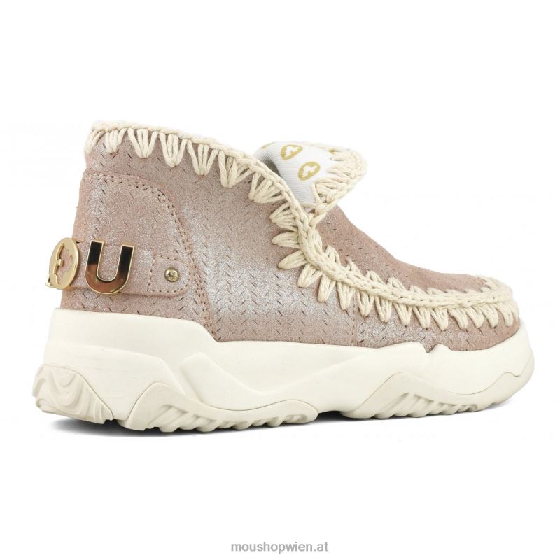 Frauen Eskimo Trainer Microglitter Mou P660X75 Mikroglitter rosa braun