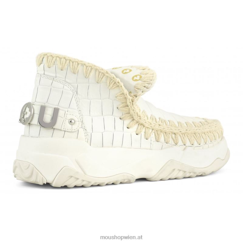 Frauen Eskimo-Trainer aus Spezialleder Mou P660X67 Kokosweiß