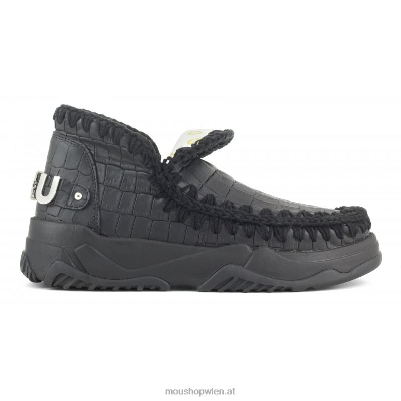 Frauen Eskimo-Trainer aus Spezialleder Mou P660X68 Kokosnussschwarz