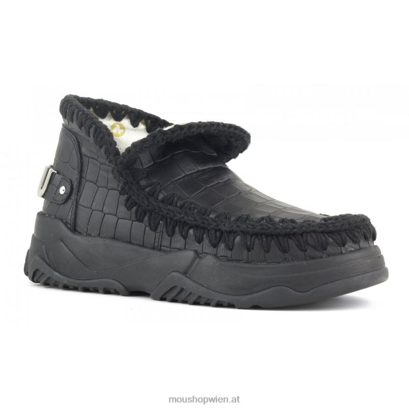 Frauen Eskimo-Trainer aus Spezialleder Mou P660X68 Kokosnussschwarz