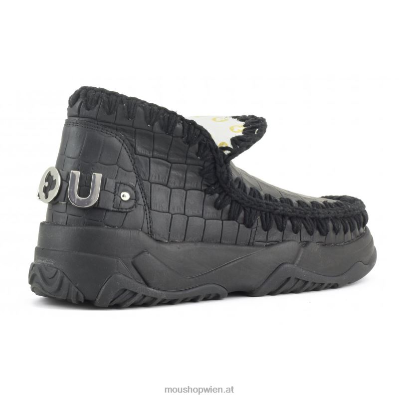 Frauen Eskimo-Trainer aus Spezialleder Mou P660X68 Kokosnussschwarz
