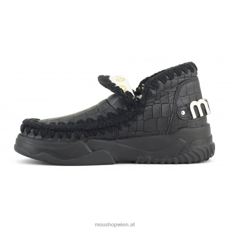 Frauen Eskimo-Trainer aus Spezialleder Mou P660X68 Kokosnussschwarz