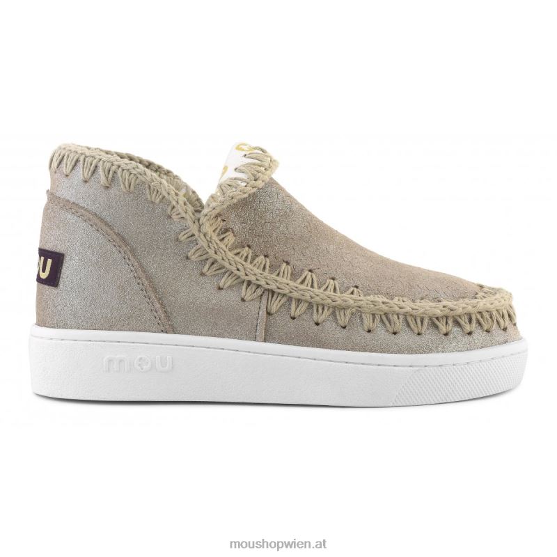 Frauen Sommer-Eskimo-Mikroglitter-Sneaker Mou P660X11 Mikroglitter Elefantengrau