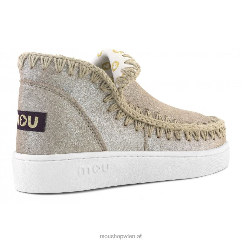 Frauen Sommer-Eskimo-Mikroglitter-Sneaker Mou P660X11 Mikroglitter Elefantengrau