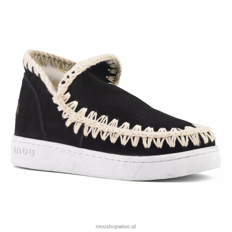 Frauen Sommer-Eskimo-Sneaker Mou P660X7 Schwarz-Weiss