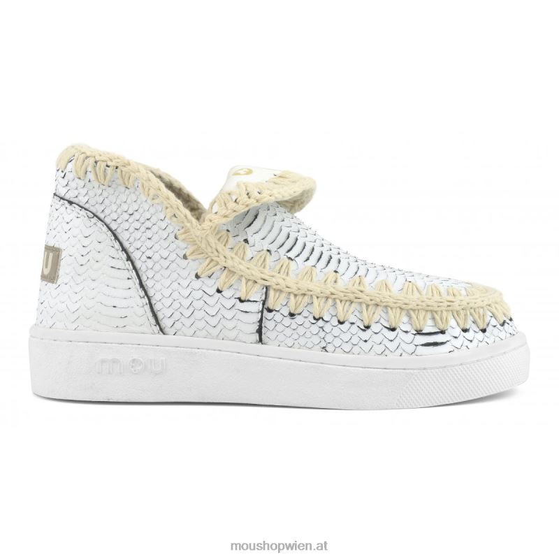 Frauen Sommer-Eskimo-Sneaker aus Leder Mou P660X18 Weiss