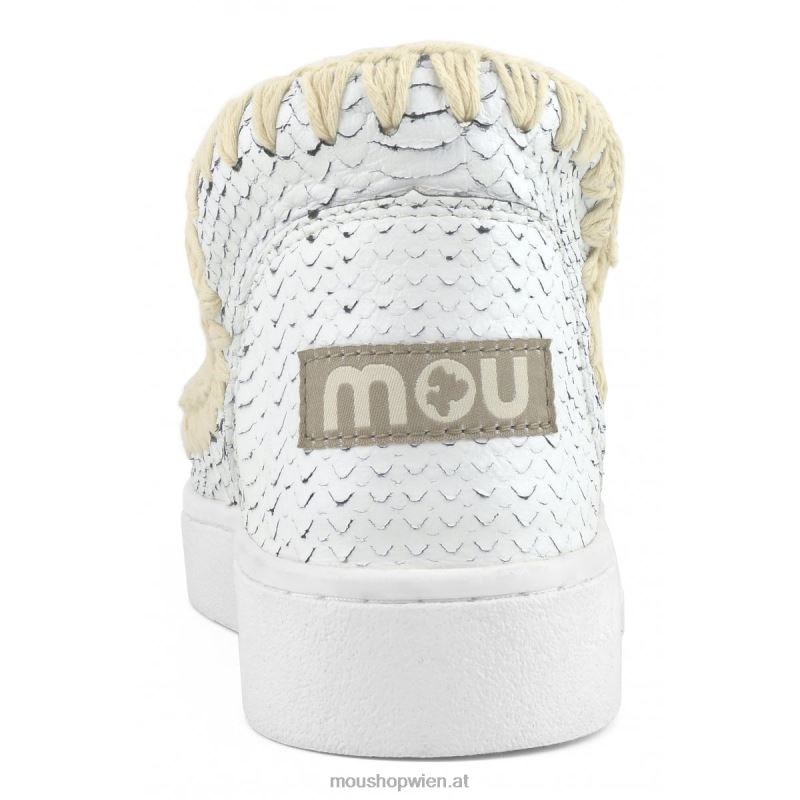 Frauen Sommer-Eskimo-Sneaker aus Leder Mou P660X18 Weiss
