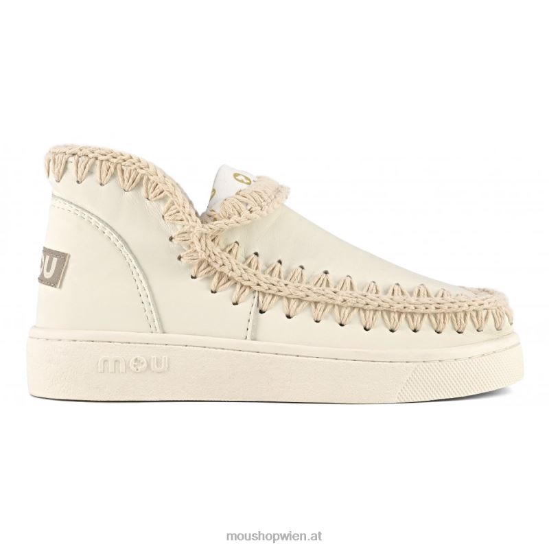 Frauen Sommer-Eskimo-Sneaker aus Leder Mou P660X21 Weiss