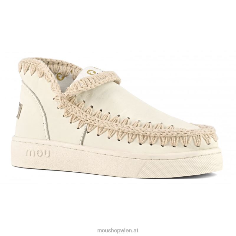 Frauen Sommer-Eskimo-Sneaker aus Leder Mou P660X21 Weiss