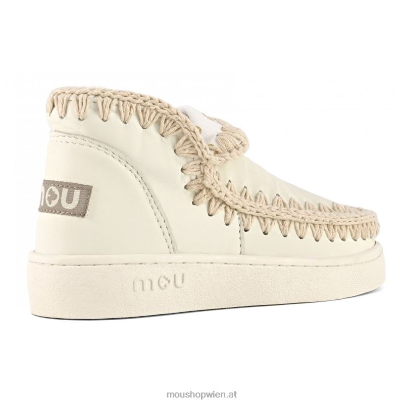 Frauen Sommer-Eskimo-Sneaker aus Leder Mou P660X21 Weiss
