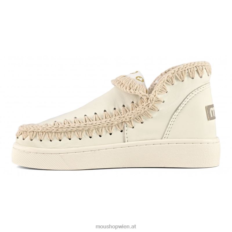 Frauen Sommer-Eskimo-Sneaker aus Leder Mou P660X21 Weiss