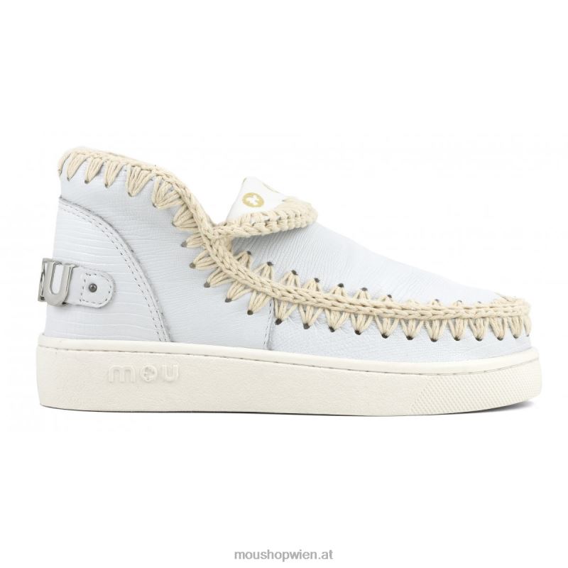 Frauen Sommer-Eskimo-Sneaker aus Leder Mou P660X54 Eidechse weiß