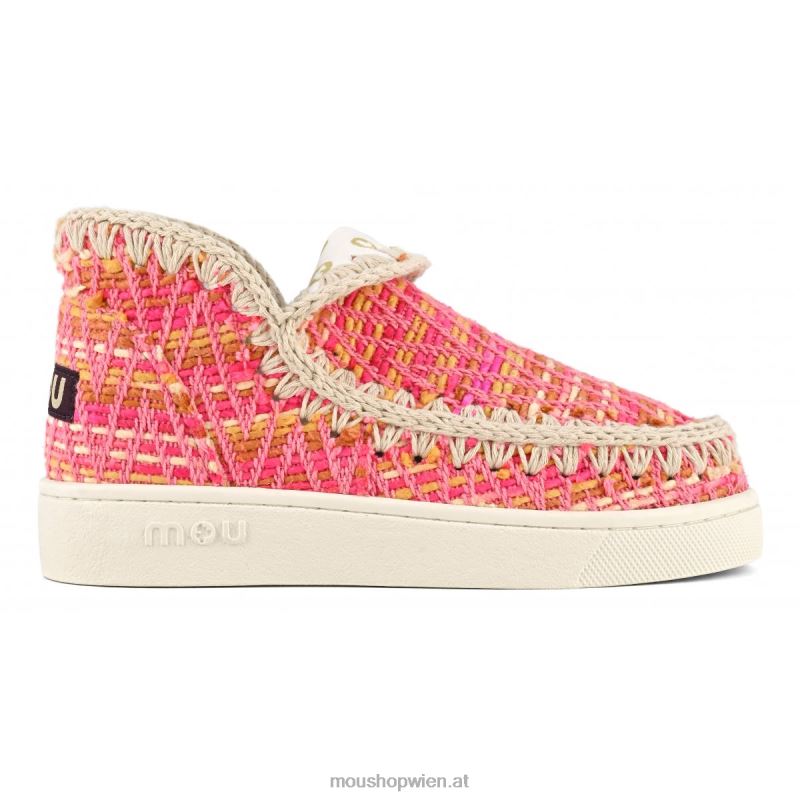 Frauen Sommer-Eskimo-Sneaker aus gewebtem Textil Mou P660X1 Rosa