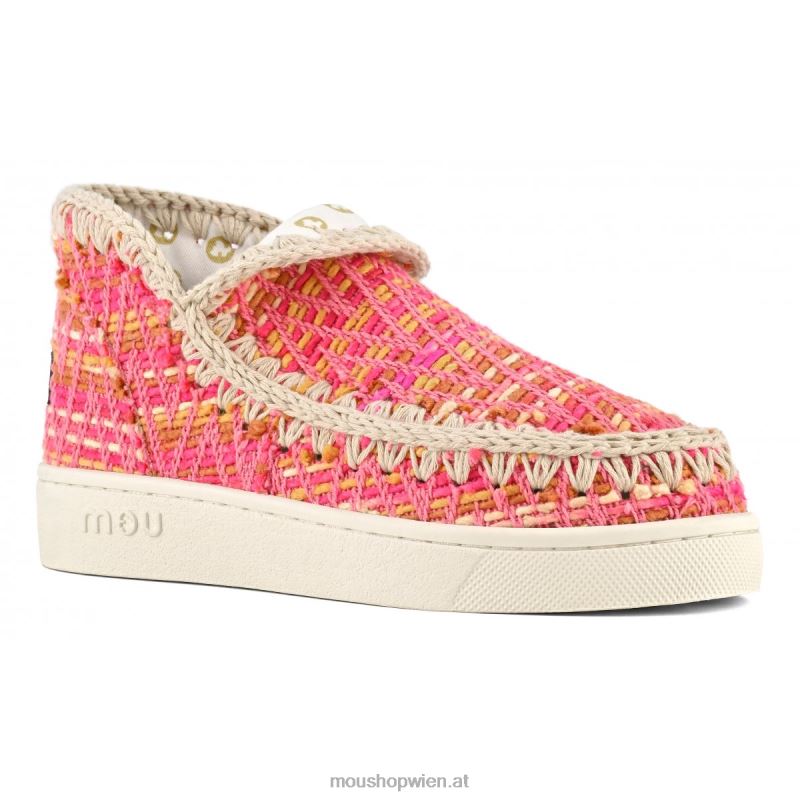 Frauen Sommer-Eskimo-Sneaker aus gewebtem Textil Mou P660X1 Rosa