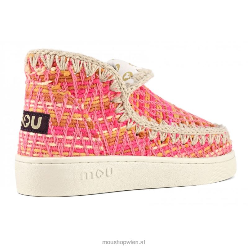 Frauen Sommer-Eskimo-Sneaker aus gewebtem Textil Mou P660X1 Rosa