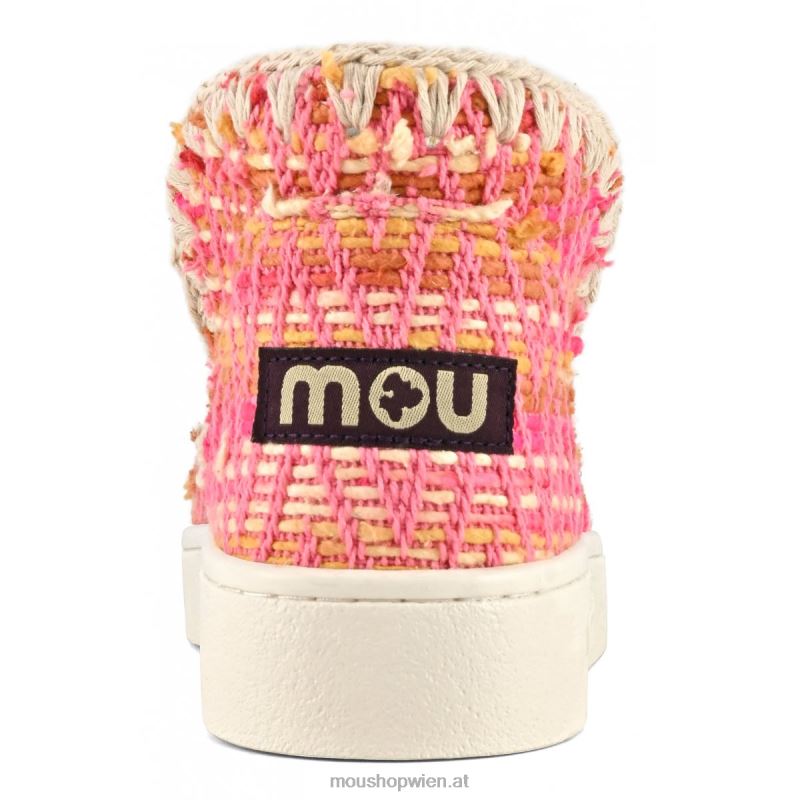 Frauen Sommer-Eskimo-Sneaker aus gewebtem Textil Mou P660X1 Rosa