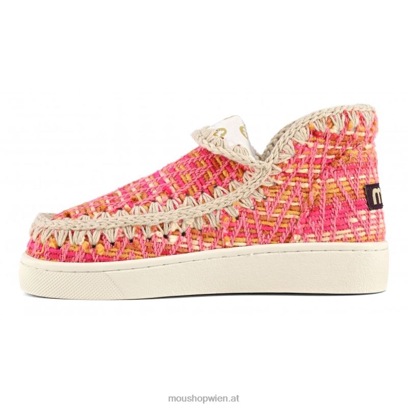 Frauen Sommer-Eskimo-Sneaker aus gewebtem Textil Mou P660X1 Rosa