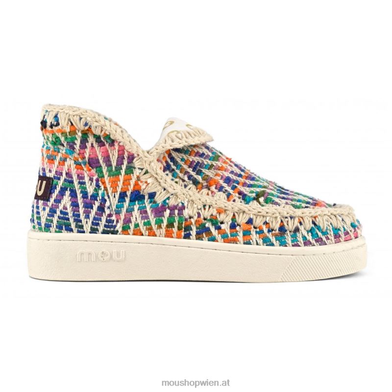 Frauen Sommer-Eskimo-Sneaker aus gewebtem Textil Mou P660X2 Mehrfarben