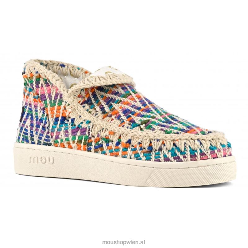 Frauen Sommer-Eskimo-Sneaker aus gewebtem Textil Mou P660X2 Mehrfarben