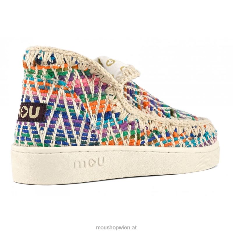 Frauen Sommer-Eskimo-Sneaker aus gewebtem Textil Mou P660X2 Mehrfarben