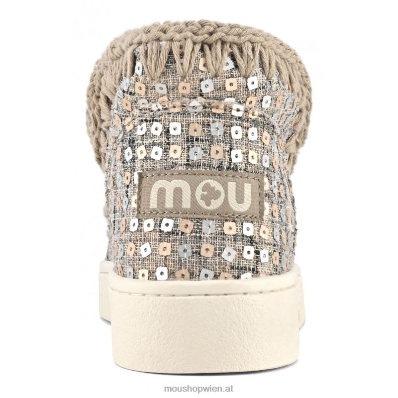 Frauen Sommer-Eskimo-Sneaker aus gewebtem Textil Mou P660X4 Gold