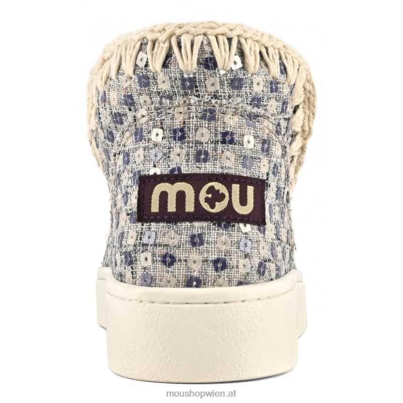 Frauen Sommer-Eskimo-Sneaker aus gewebtem Textil Mou P660X5 Marine