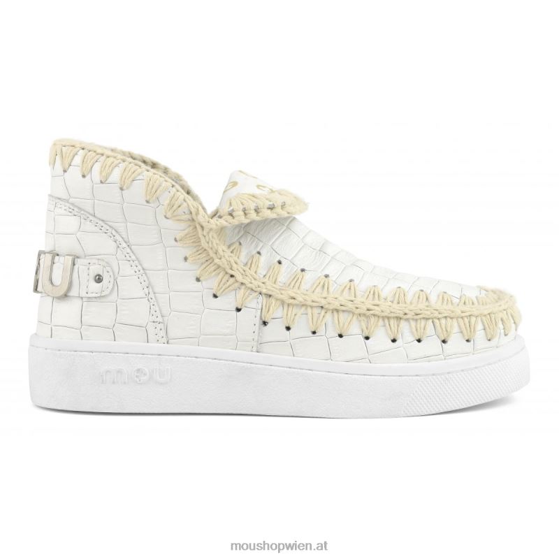 Frauen Sommer-Eskimo-Sneaker aus italienischem Leder Mou P660X58 Kokosweiß