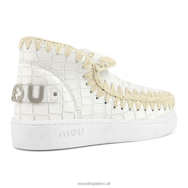 Frauen Sommer-Eskimo-Sneaker aus italienischem Leder Mou P660X58 Kokosweiß
