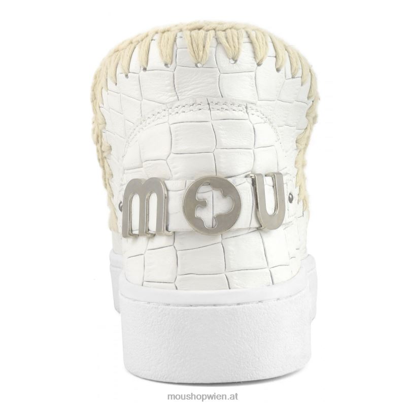 Frauen Sommer-Eskimo-Sneaker aus italienischem Leder Mou P660X58 Kokosweiß