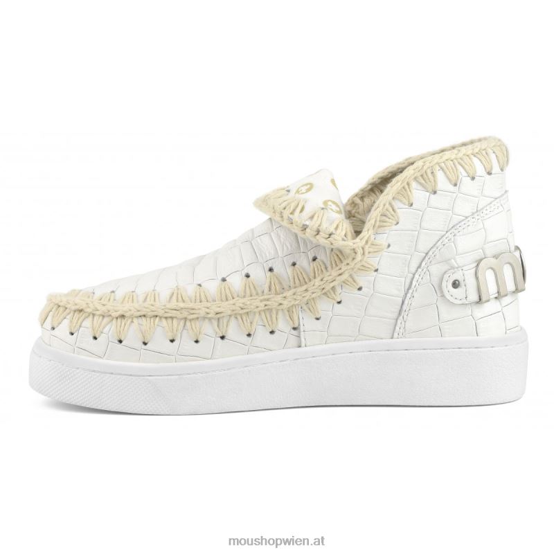 Frauen Sommer-Eskimo-Sneaker aus italienischem Leder Mou P660X58 Kokosweiß