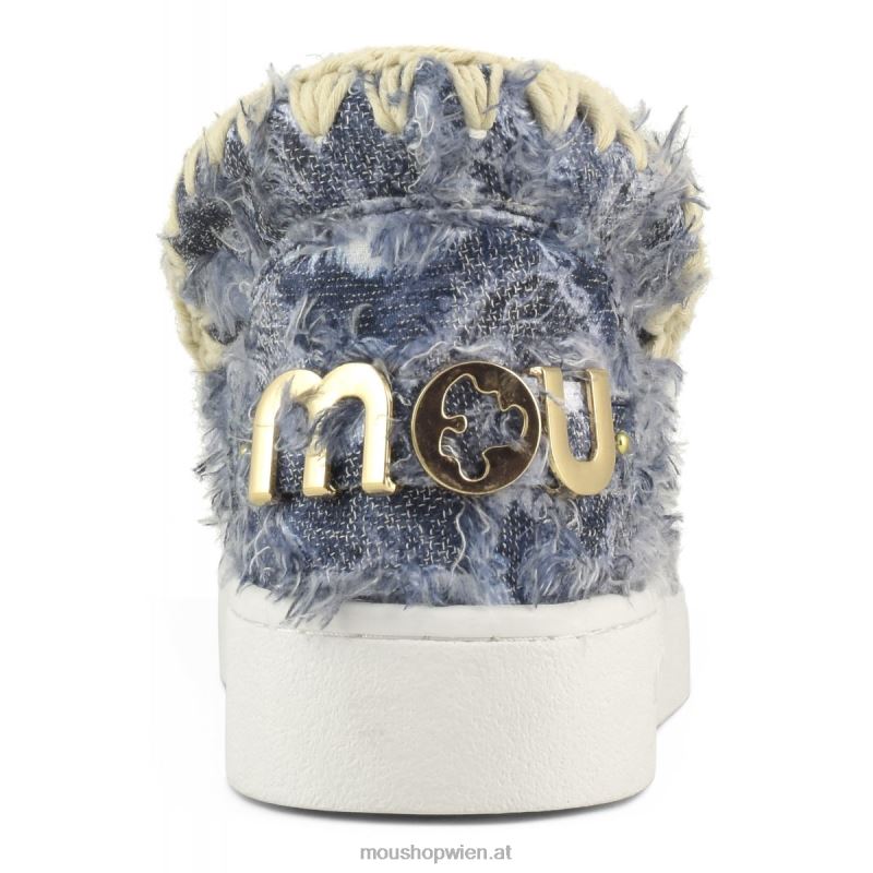 Frauen Sommer-Jeans-Sneaker Mou P660X60 Denim-Patchwork