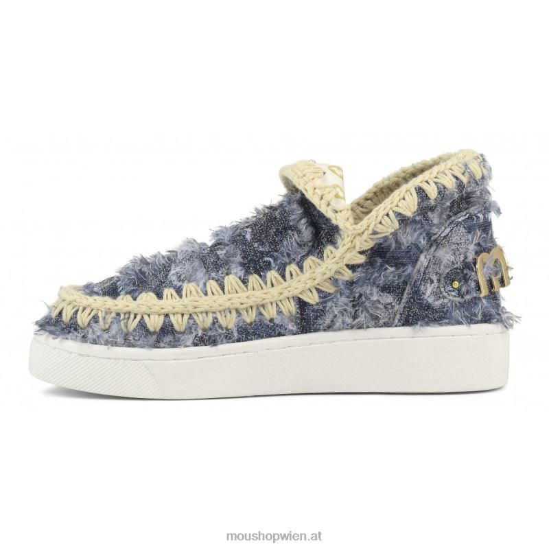 Frauen Sommer-Jeans-Sneaker Mou P660X60 Denim-Patchwork