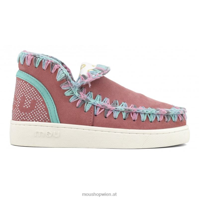Frauen Sommer-Sneaker mit Eskimo-Mix und Farbnähten Mou P660X42 Pfingstrose