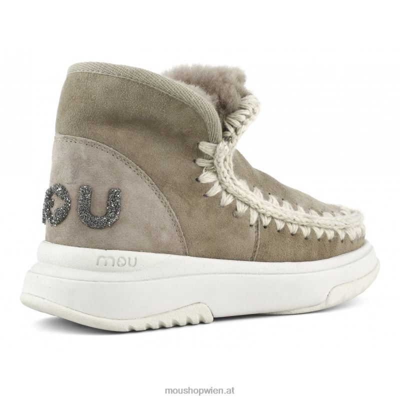 Frauen Eskimo-Jogger-Glitzer-Logo Mou P660X758 Elefantengrau