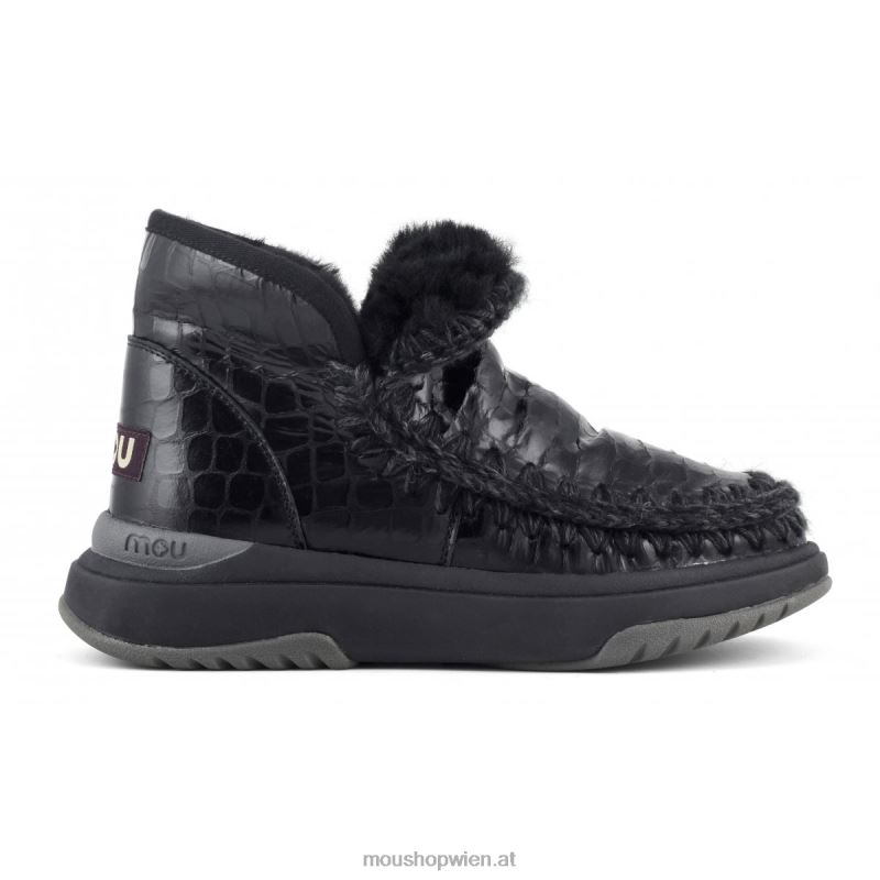 Frauen Eskimo-Jogger Mou P660X756 schwarz glitzerndes Krokodil