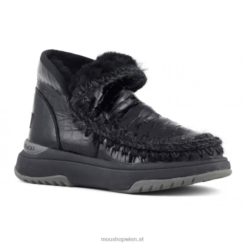 Frauen Eskimo-Jogger Mou P660X756 schwarz glitzerndes Krokodil