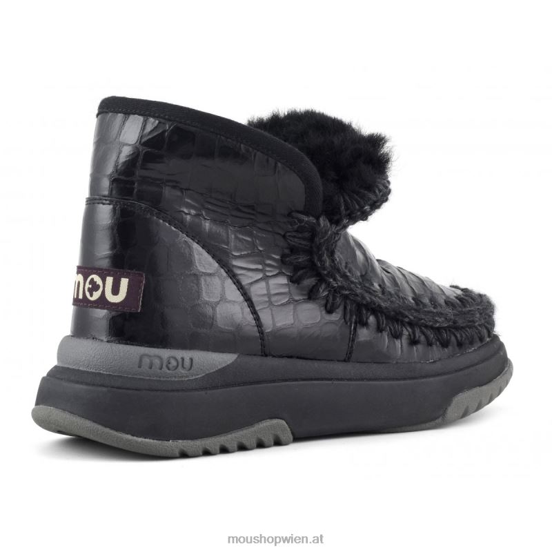 Frauen Eskimo-Jogger Mou P660X756 schwarz glitzerndes Krokodil