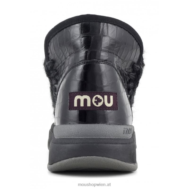 Frauen Eskimo-Jogger Mou P660X756 schwarz glitzerndes Krokodil