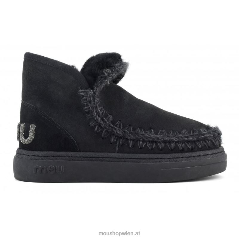 Frauen Eskimo-Sneaker mit auffälligem Glitzer-Logo Mou P660X729 Schwarz