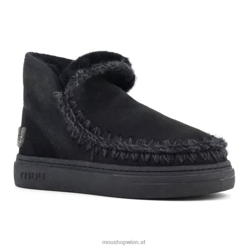 Frauen Eskimo-Sneaker mit auffälligem Glitzer-Logo Mou P660X729 Schwarz