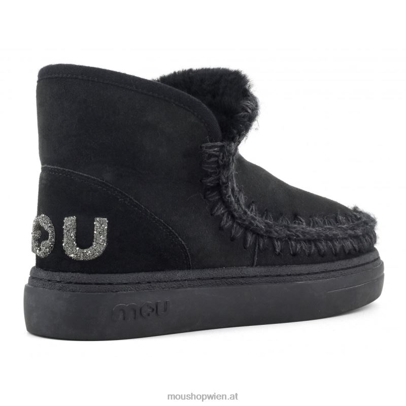 Frauen Eskimo-Sneaker mit auffälligem Glitzer-Logo Mou P660X729 Schwarz