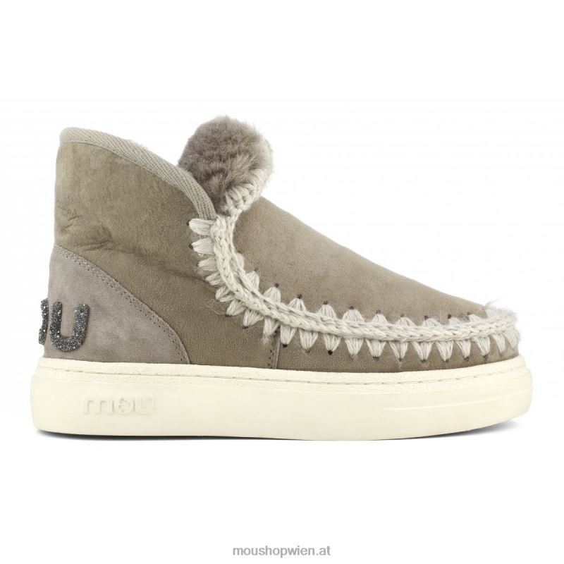 Frauen Eskimo-Sneaker mit auffälligem Glitzer-Logo Mou P660X730 Elefantengrau